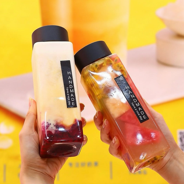 square luxury reusable bottles 400ml