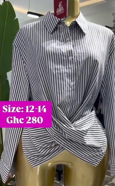 striped grey shirt size 12-14