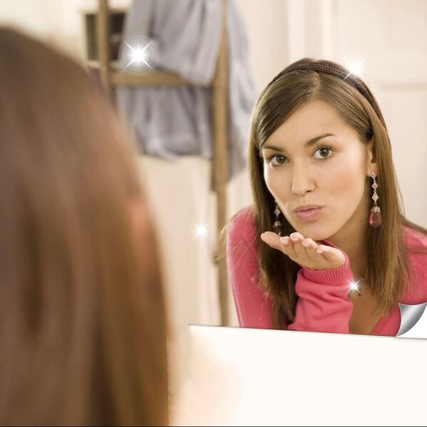 Feuilles de miroir flexibles, autocollants muraux en acryliq