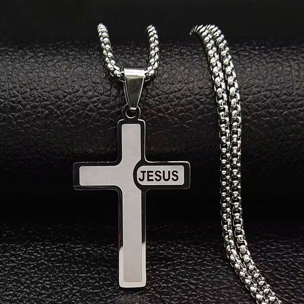 Collier Croix Acier Inoxydable