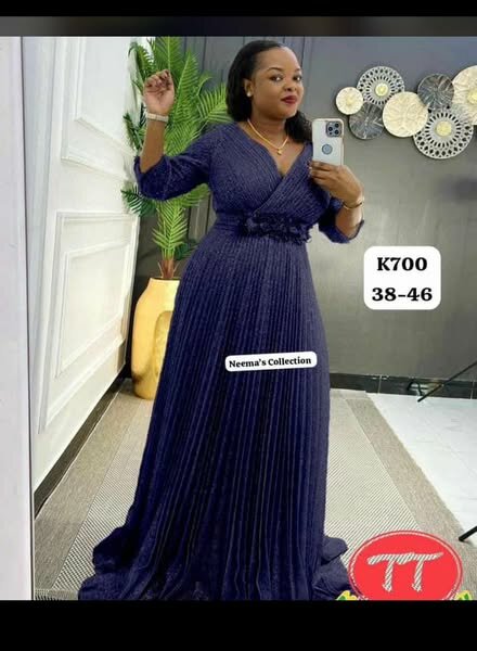 Women's long blue dress