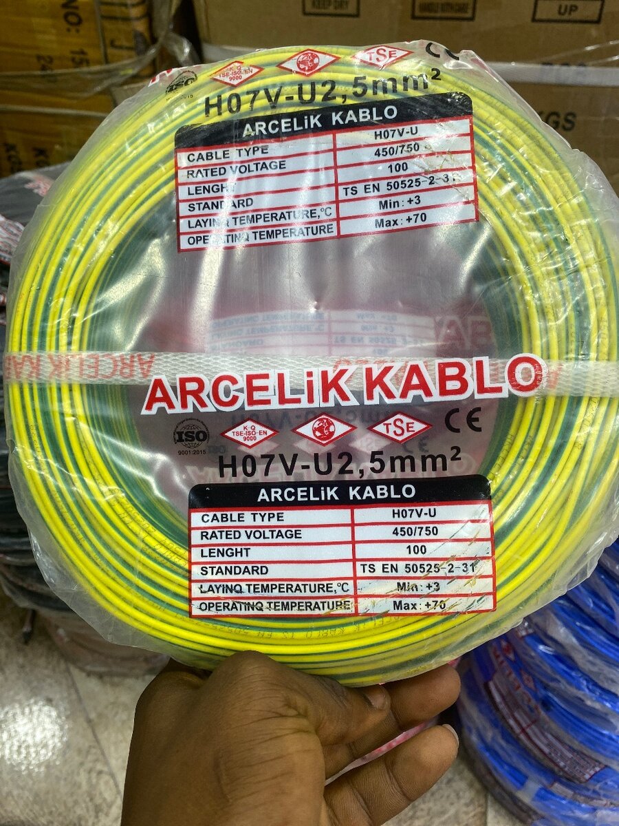 Câble électrique H07V-U 2.5mm²