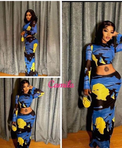 Maxi skirt and top with sleeve