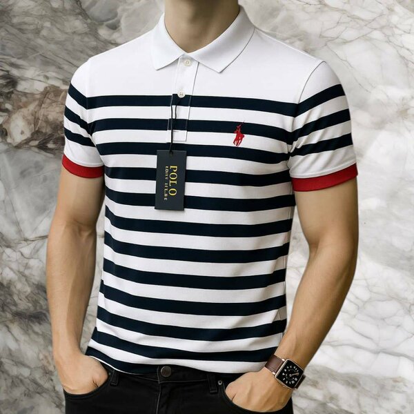 Polo rayé classique homme