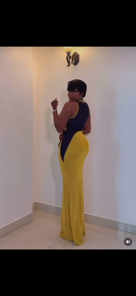 Robe Longue Jaune Élégante