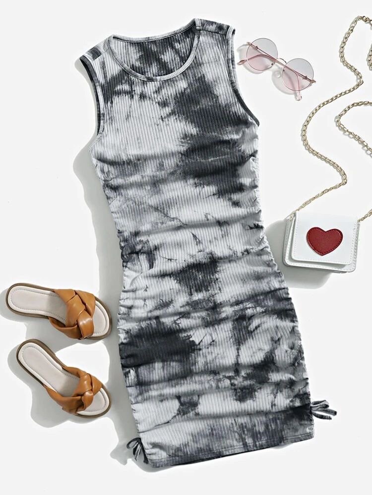 Robe moulante tie-dye femme