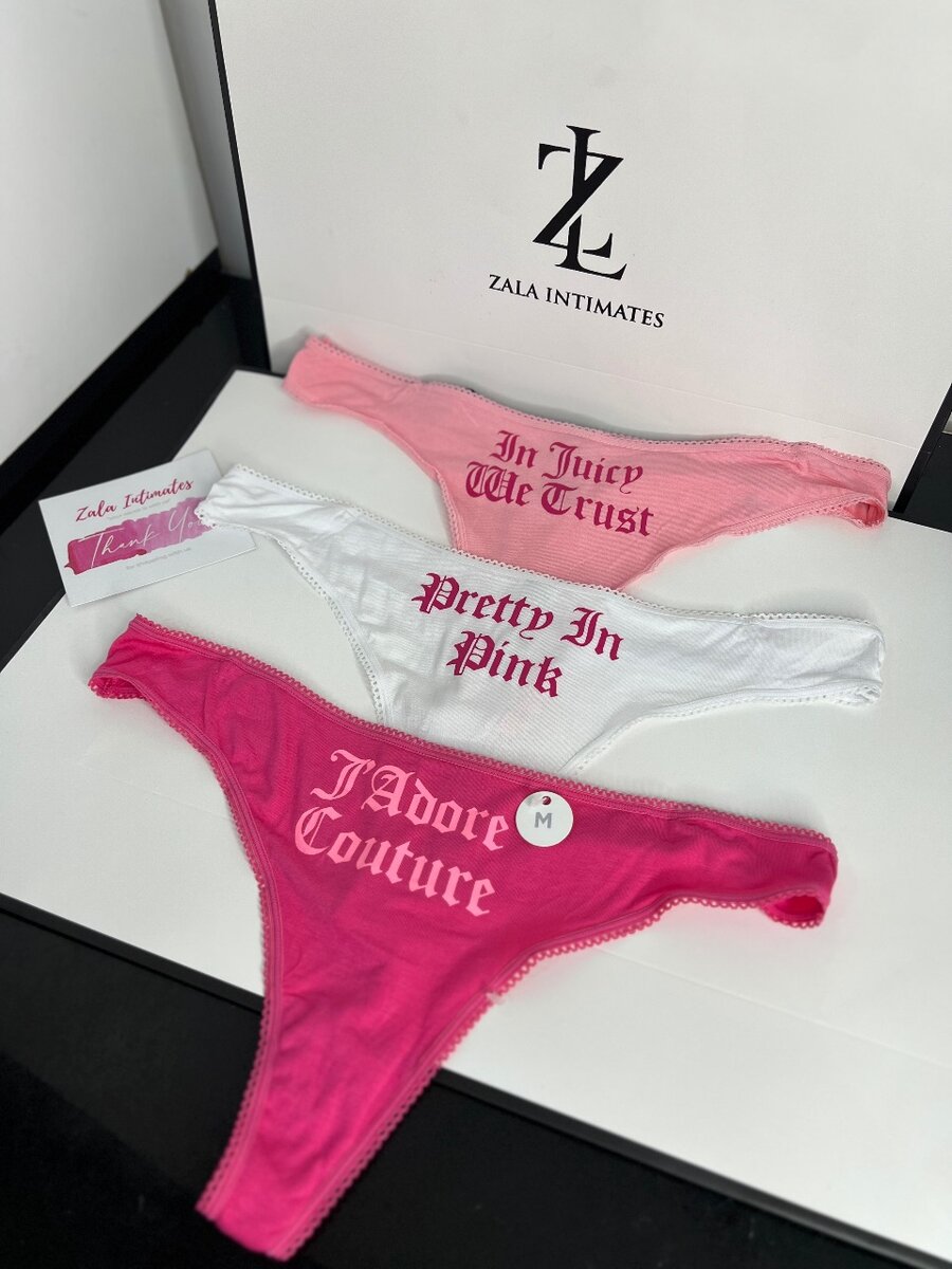 JUICY COUTURE 3 PCS COTTON THONG SET