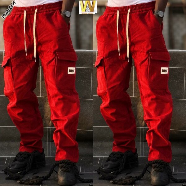 Pantalon Cargo Rouge Homme