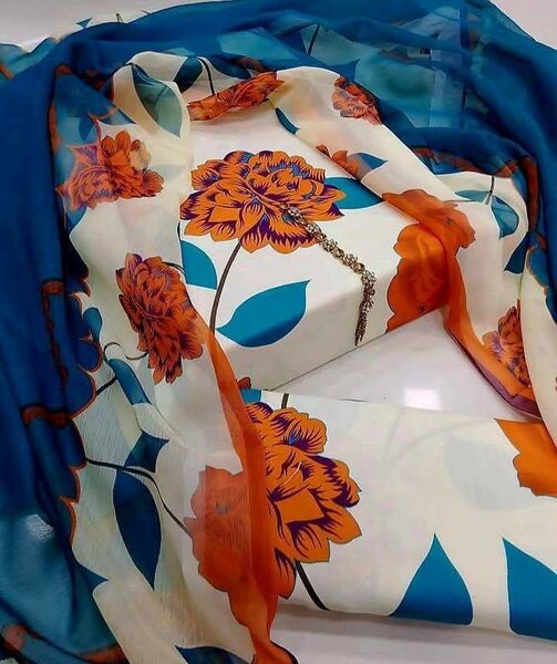 Printed lawn suit