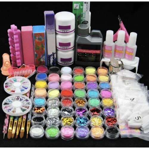Colorful 72Pcs Nail Kit Acrylic Powder-Mixed Color