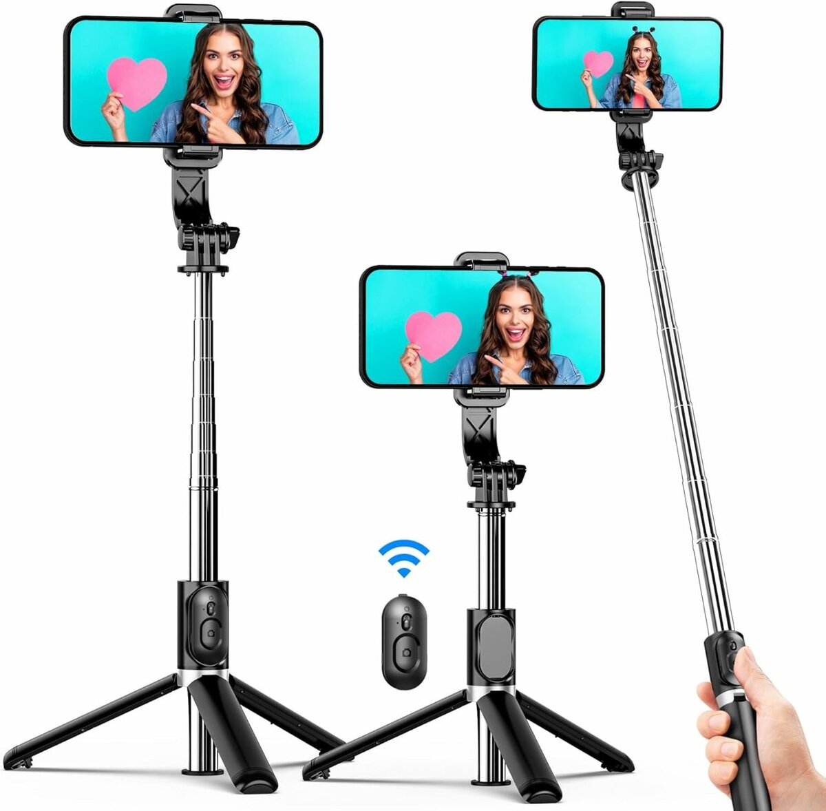 2 in 1 selfie stick and tripod