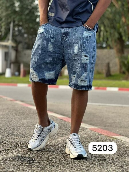 Shorts en jean décontractés hommes