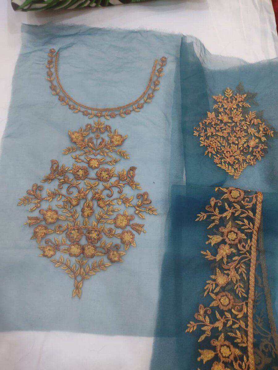 Complete set neckline daman,pair bunches 4 ladie