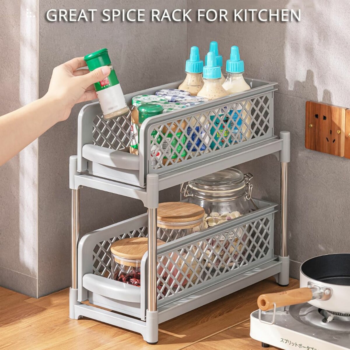 Étagère de Cuisine à Double Niveau