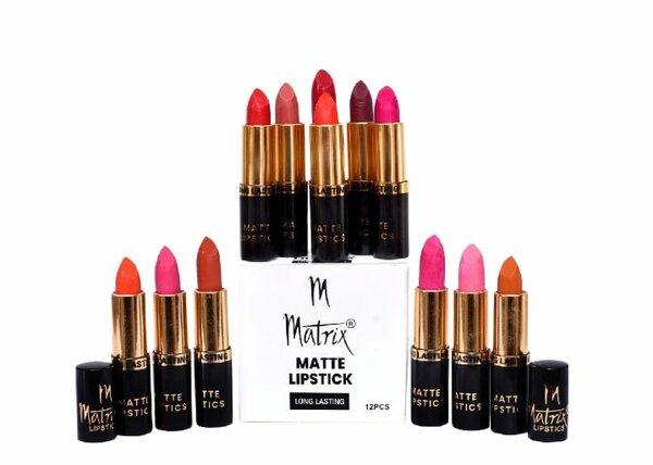Pack of 12 matrix matte lipsticks for girls