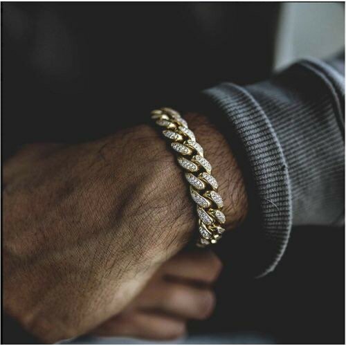 Rhinestone Cuban Chain Men's Hip Hop Necklace Bracelet Women