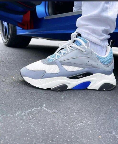 Baskets mode homme bleu-gris