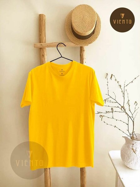 T-shirts jaune couleur unique
