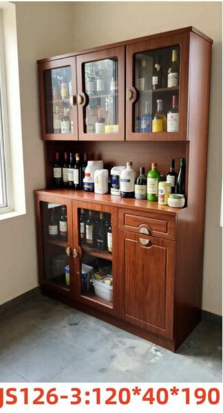 Buffet vitré en bois massif