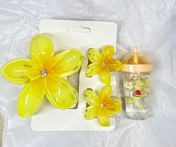 Pinces à cheveux fleurs jaunes