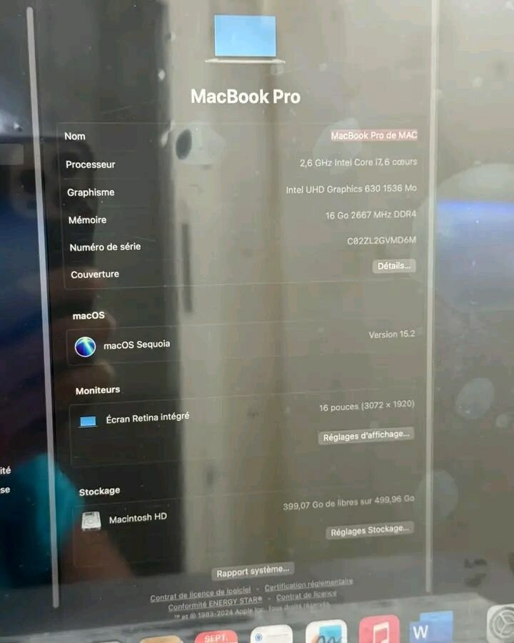 MacBook Pro 16 pouces intel