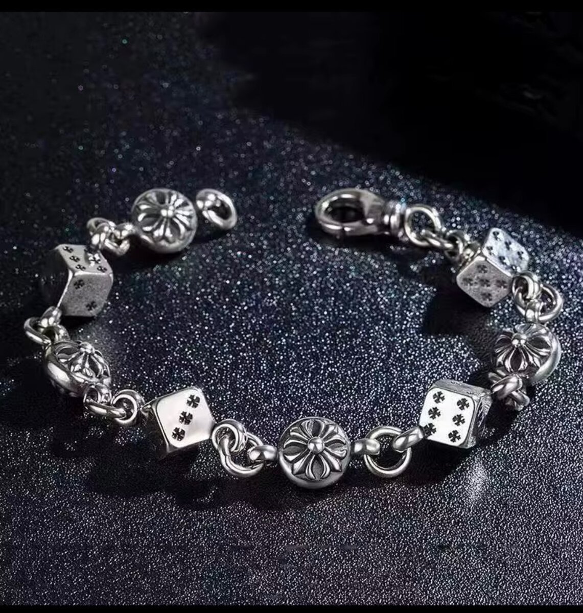 Bracelet en argent floral élégant