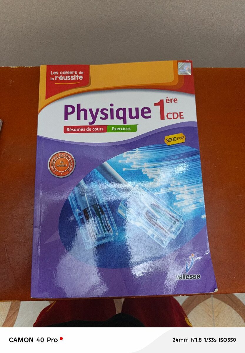 Livre Physique 1ère CDE