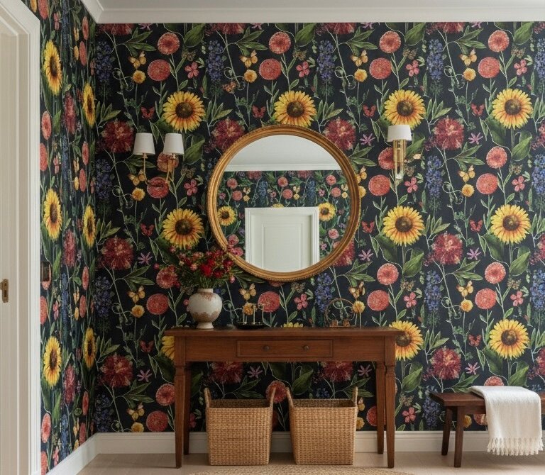 Papier peint floral éclatant