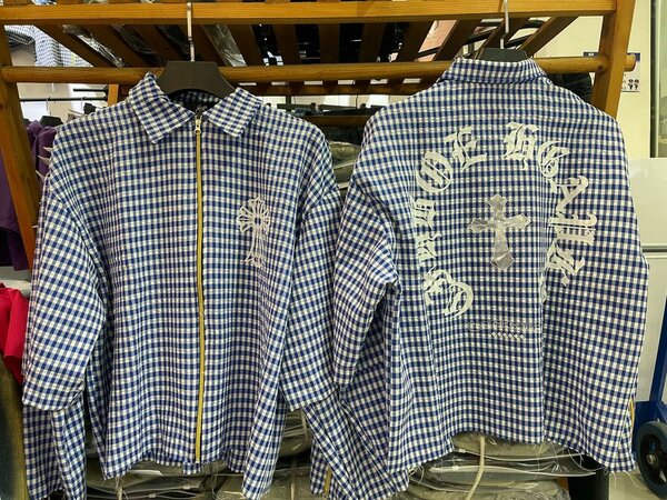 Chemise à carreaux bleue