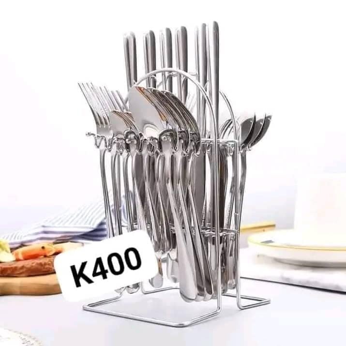 Cutlery set with stand
