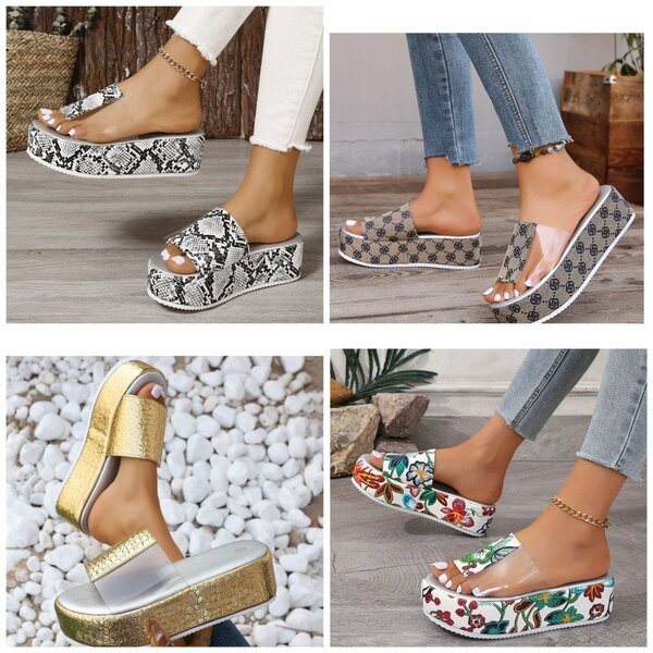 Chunky platform slides for ladies