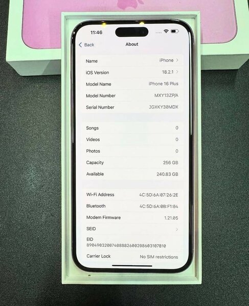 iPhone 16 Plus 256Go Rose