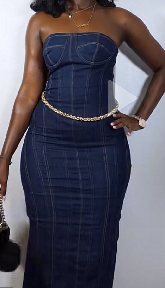 Robe en jean bustier