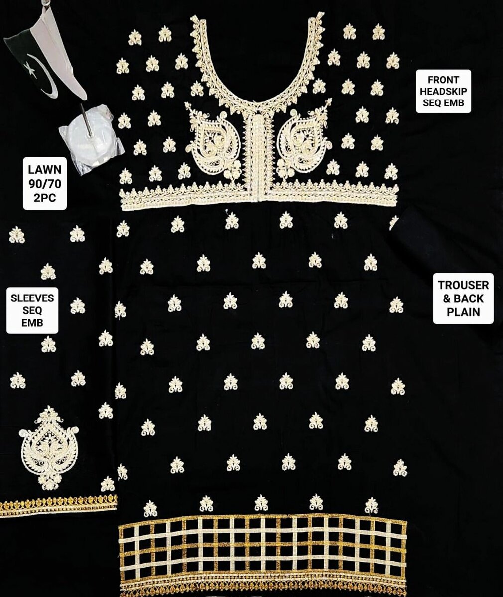 Fancy embroidery lawn 2 pc ,DC FREE