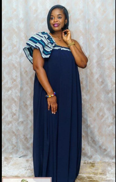 Robe longue bleu marine, fluide