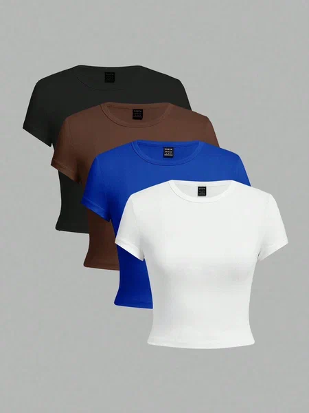 Lot de T-shirts basiques femme