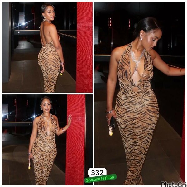 Robe longue léopard élégante