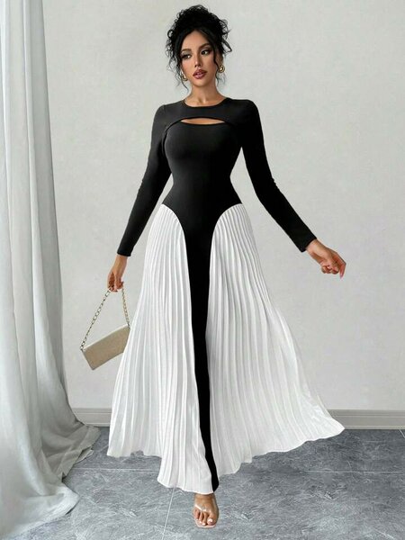 Robe élégante bicolore