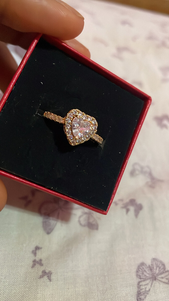 Bague cœur scintillante