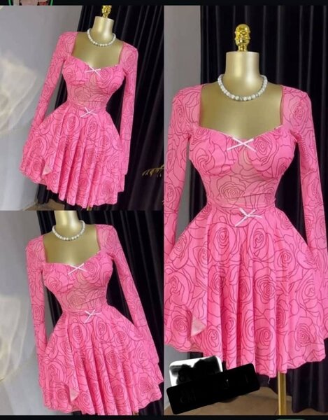 Robe Patineuse Rose Fleurie