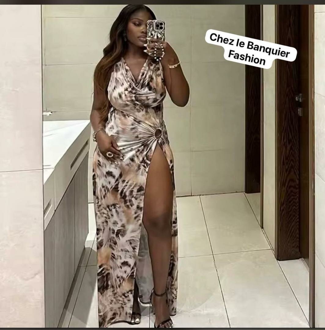 Robe longue fendue élégante