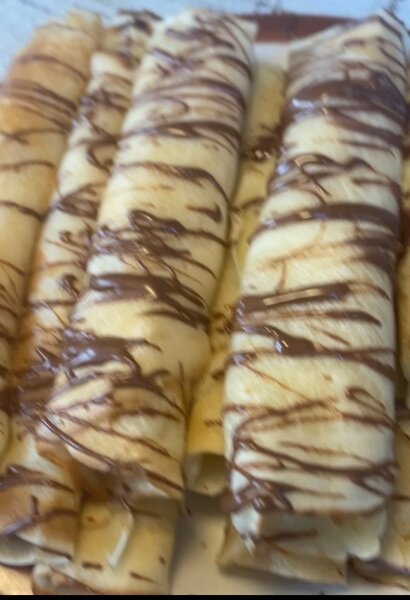 Crêpes roulées au chocolat
