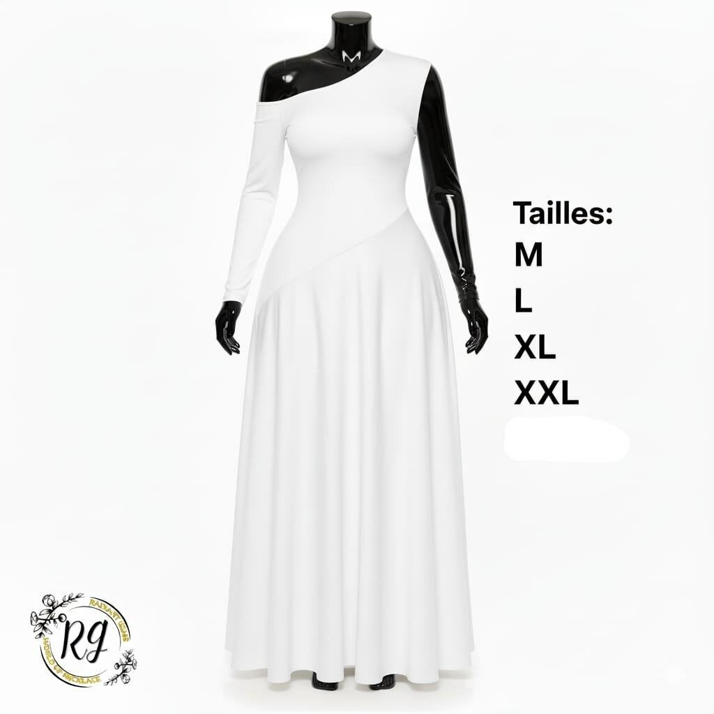 Robe asymétrique longue chic