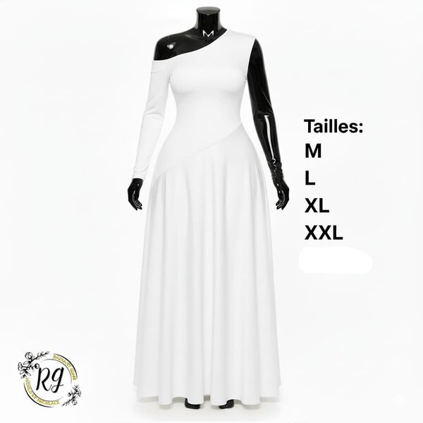 Robe asymétrique longue chic