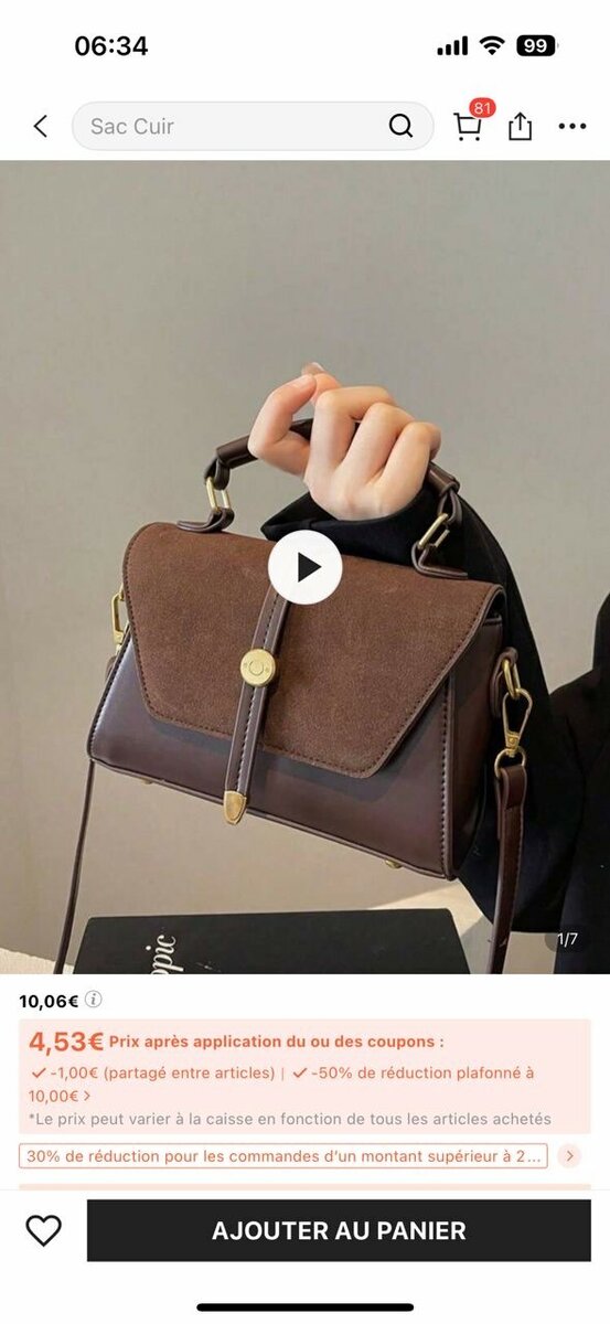 Sac à main en cuir élégant