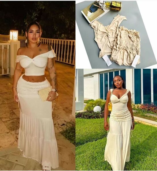 Ensemble été blanc femme