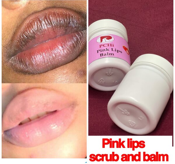 Pink lips balm and scrub