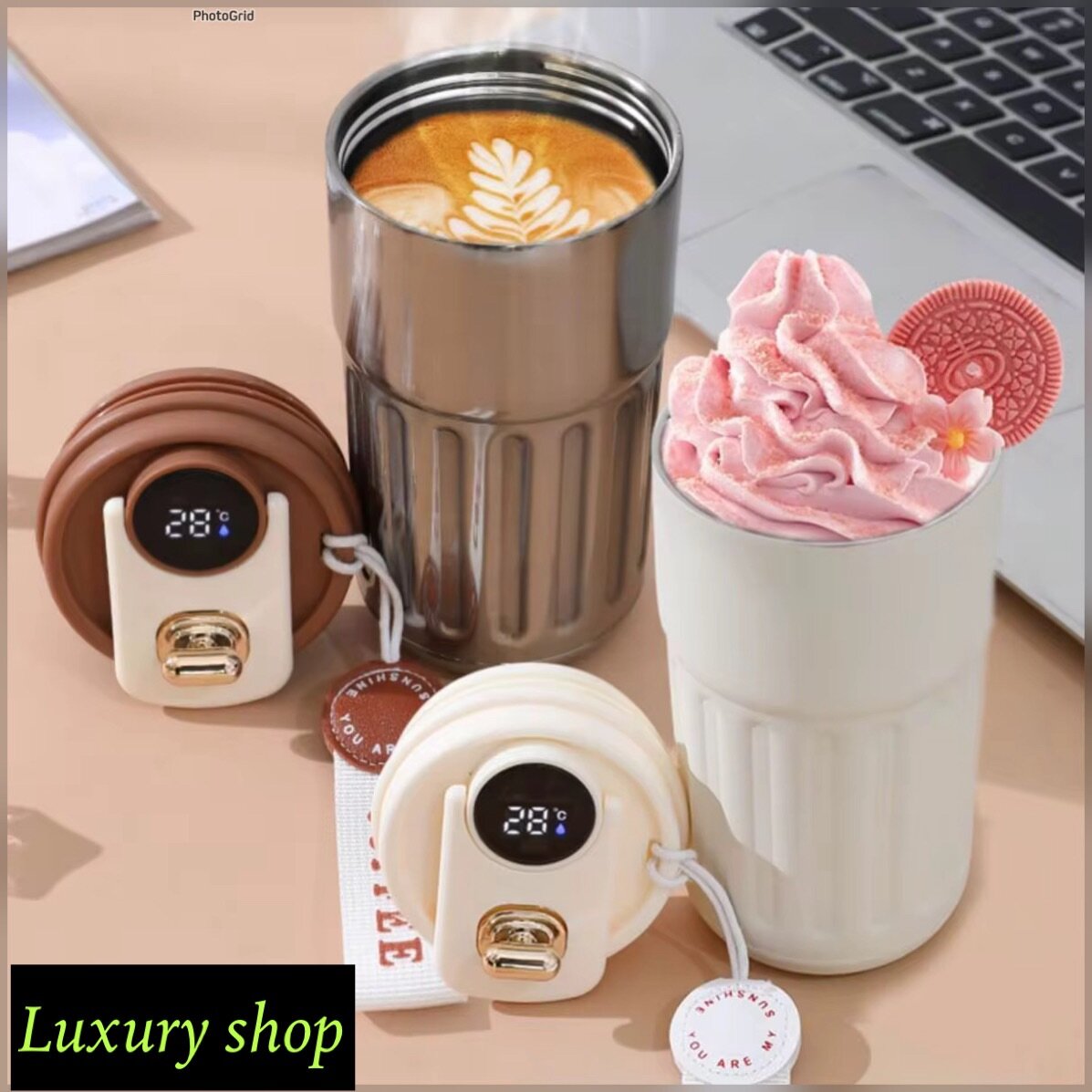Tasse thermique avec affichage LED