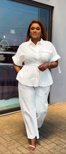 Women's White shirt and pants set