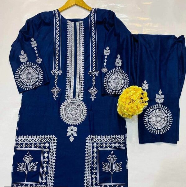 2 PCs block print women suit